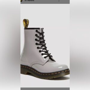 Dr. Martens Women's Glossy Gray Combat Boots